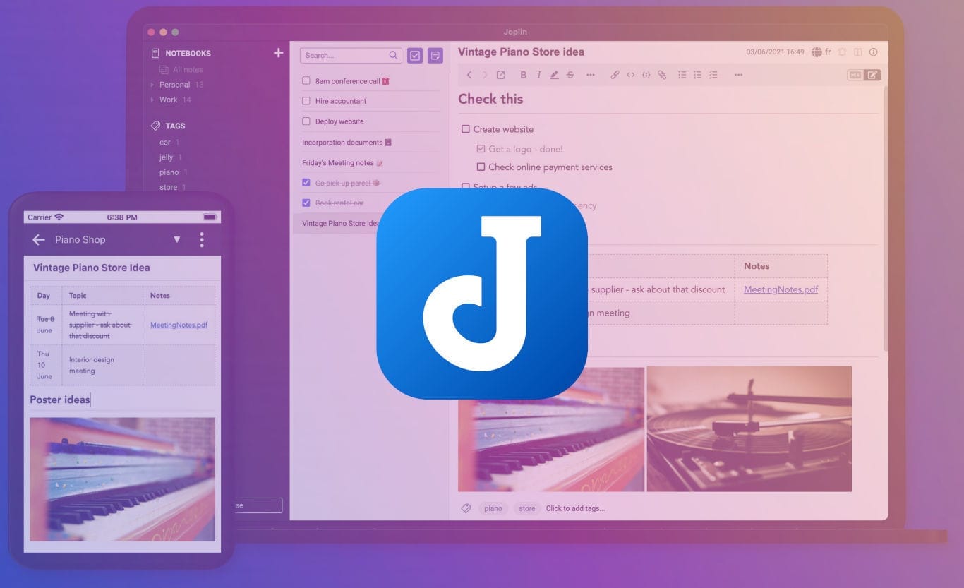 Joplin - програма для нотаток та управлінням списками справ